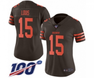 Women's Cleveland Browns #15 Ricardo Louis Limited Brown Rush Vapor Untouchable 100th Season Football Jersey