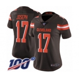 Women's Cleveland Browns #17 Greg Joseph Brown Team Color Vapor Untouchable Limited Player 100th Season Football Jersey