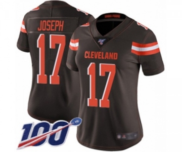 Women's Cleveland Browns #17 Greg Joseph Brown Team Color Vapor Untouchable Limited Player 100th Season Football Jersey