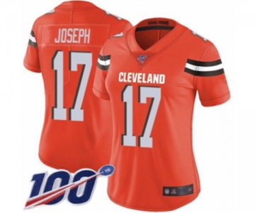 Women's Cleveland Browns #17 Greg Joseph Orange Alternate Vapor Untouchable Limited Player 100th Season Football Jersey