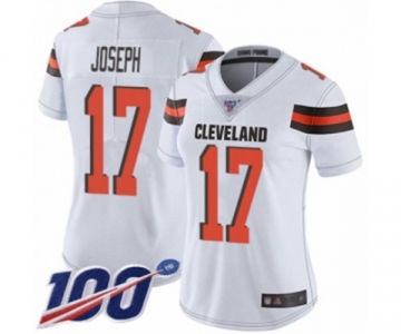 Women's Cleveland Browns #17 Greg Joseph White Vapor Untouchable Limited Player 100th Season Football Jersey