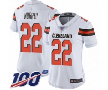 Women's Cleveland Browns #22 Eric Murray White Vapor Untouchable Limited Player 100th Season Football Jersey