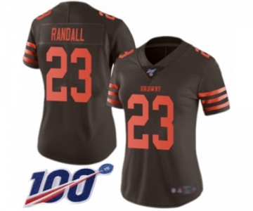 Women's Cleveland Browns #23 Damarious Randall Limited Brown Rush Vapor Untouchable 100th Season Football Jersey