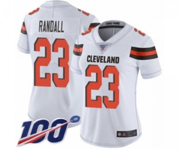 Women's Cleveland Browns #23 Damarious Randall White Vapor Untouchable Limited Player 100th Season Football Jersey