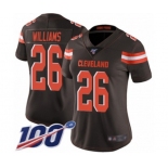 Women's Cleveland Browns #26 Greedy Williams Brown Team Color Vapor Untouchable Limited Player 100th Season Football Jersey