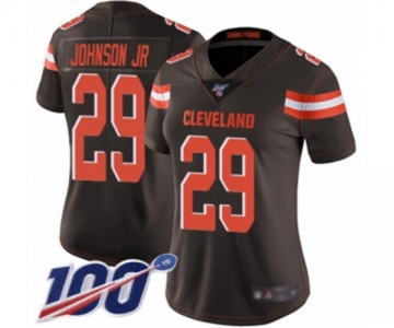 Women's Cleveland Browns #29 Duke Johnson Brown Team Color Vapor Untouchable Limited Player 100th Season Football Jersey