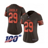 Women's Cleveland Browns #29 Duke Johnson Limited Brown Rush Vapor Untouchable 100th Season Football Jersey