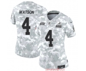 Women's Cleveland Browns #4 Deshaun Watson 2024 F.U.S.E Arctic Camo Salute To Service Limited Stitched Jersey