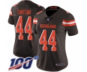 Women's Cleveland Browns #44 Sione Takitaki Brown Team Color Vapor Untouchable Limited Player 100th Season Football Jersey