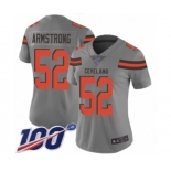 Women's Cleveland Browns #52 Ray-Ray Armstrong Limited Gray Inverted Legend 100th Season Football Jersey