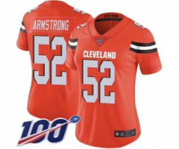 Women's Cleveland Browns #52 Ray-Ray Armstrong Orange Alternate Vapor Untouchable Limited Player 100th Season Football Jersey