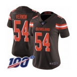 Women's Cleveland Browns #54 Olivier Vernon Brown Team Color Vapor Untouchable Limited Player 100th Season Football Jersey