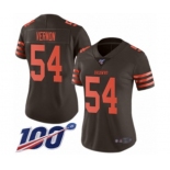 Women's Cleveland Browns #54 Olivier Vernon Limited Brown Rush Vapor Untouchable 100th Season Football Jersey