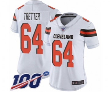 Women's Cleveland Browns #64 JC Tretter White Vapor Untouchable Limited Player 100th Season Football Jersey