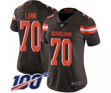 Women's Cleveland Browns #70 Kendall Lamm Brown Team Color Vapor Untouchable Limited Player 100th Season Football Jersey