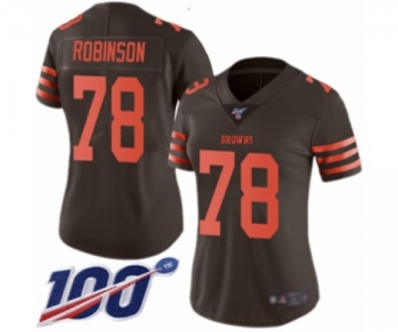 Women's Cleveland Browns #78 Greg Robinson Limited Brown Rush Vapor Untouchable 100th Season Football Jersey