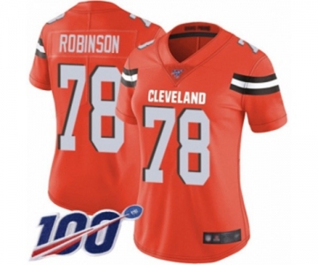 Women's Cleveland Browns #78 Greg Robinson Orange Alternate Vapor Untouchable Limited Player 100th Season Football Jersey