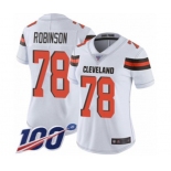 Women's Cleveland Browns #78 Greg Robinson White Vapor Untouchable Limited Player 100th Season Football Jersey