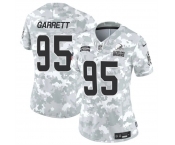 Women's Cleveland Browns #95 Myles Garrett 2024 F.U.S.E Arctic Camo Salute To Service Limited Stitched Jersey