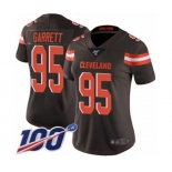 Women's Cleveland Browns #95 Myles Garrett Brown Team Color Vapor Untouchable Limited Player 100th Season Football Jersey