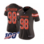 Women's Cleveland Browns #98 Sheldon Richardson Brown Team Color Vapor Untouchable Limited Player 100th Season Football Jersey