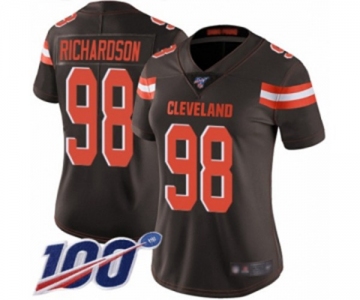 Women's Cleveland Browns #98 Sheldon Richardson Brown Team Color Vapor Untouchable Limited Player 100th Season Football Jersey