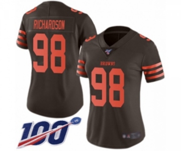 Women's Cleveland Browns #98 Sheldon Richardson Limited Brown Rush Vapor Untouchable 100th Season Football Jersey