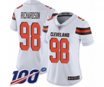 Women's Cleveland Browns #98 Sheldon Richardson White Vapor Untouchable Limited Player 100th Season Football Jersey