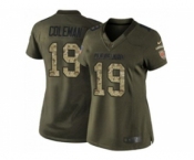 Women's Nike Browns #19 Corey Coleman Green Stitched NFL Limited Salute to Service Jersey