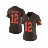 Women's Nike Cleveland Browns #12 Josh Gordon Limited Brown Rush NFL Jersey