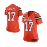 Women's Nike Cleveland Browns #17 Greg Joseph Game Orange Alternate NFL Jersey