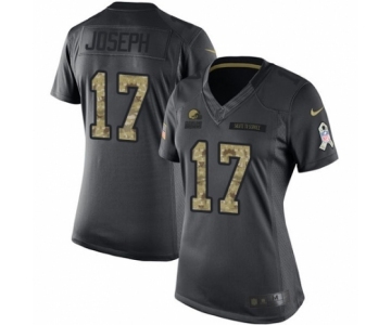 Women's Nike Cleveland Browns #17 Greg Joseph Limited Black 2016 Salute to Service NFL Jersey