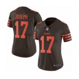 Women's Nike Cleveland Browns #17 Greg Joseph Limited Brown Rush Vapor Untouchable NFL Jersey