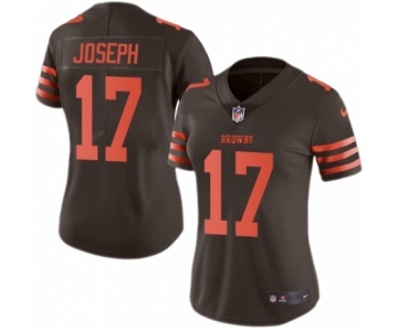 Women's Nike Cleveland Browns #17 Greg Joseph Limited Brown Rush Vapor Untouchable NFL Jersey