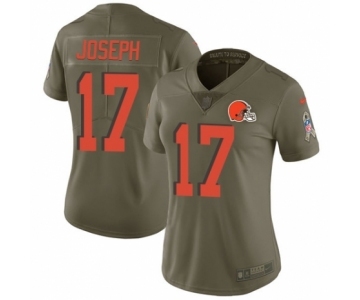 Women's Nike Cleveland Browns #17 Greg Joseph Limited Olive 2017 Salute to Service NFL Jersey