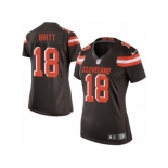 Women's Nike Cleveland Browns #18 Kenny Britt Limited Brown Team Color NFL Jersey