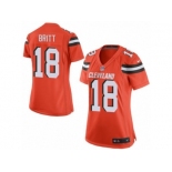 Women's Nike Cleveland Browns #18 Kenny Britt Limited Orange Alternate NFL Jersey