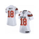 Women's Nike Cleveland Browns #18 Kenny Britt Limited White NFL Jersey