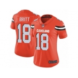 Women's Nike Cleveland Browns #18 Kenny Britt Vapor Untouchable Limited Orange Alternate NFL Jersey