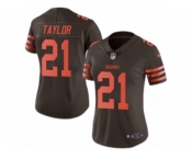 Women's Nike Cleveland Browns #21 Jamar Taylor Limited Brown Rush NFL Jersey