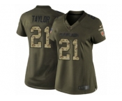 Women's Nike Cleveland Browns #21 Jamar Taylor Limited Green Salute to Service NFL Jersey