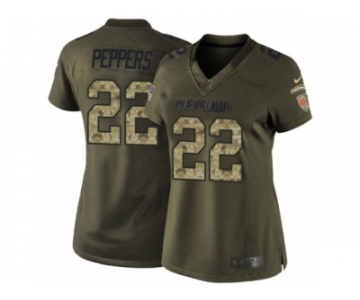 Women's Nike Cleveland Browns #22 Jabrill Peppers Limited Green Salute to Service NFL Jersey