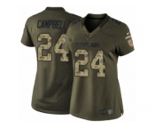 Women's Nike Cleveland Browns #24 Ibraheim Campbell Limited Green Salute to Service NFL Jersey