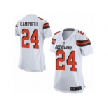 Women's Nike Cleveland Browns #24 Ibraheim Campbell Limited White NFL Jersey