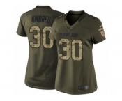 Women's Nike Cleveland Browns #30 Derrick Kindred Limited Green Salute to Service NFL Jersey