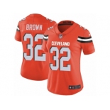 Women's Nike Cleveland Browns #32 Jim Brown Vapor Untouchable Limited Orange Alternate NFL Jersey