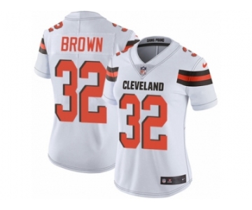 Women's Nike Cleveland Browns #32 Jim Brown Vapor Untouchable Limited White NFL Jersey