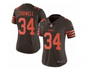 Women's Nike Cleveland Browns #34 Isaiah Crowell Limited Brown Rush NFL Jersey