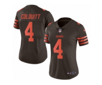 Women's Nike Cleveland Browns #4 Britton Colquitt Limited Brown Rush NFL Jersey