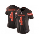 Women's Nike Cleveland Browns #4 Britton Colquitt Vapor Untouchable Limited Brown Team Color NFL Jersey